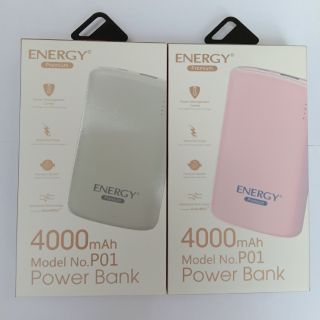 Clearance SALE!! ลดล้างสต๊อก!! Power Bank แบตเตอรี่สำรอง 4000 mAh ยี่ห้อ Energy รุ่น P01 (ขาว/ชมพู) ลดราคาสุดๆ!!!