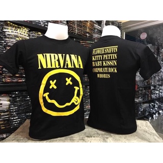 สไตล์ใหม่ เสื้อวง NIRVANA เสื้อยืดวงร็อค ส่งจากไทย คอกลม