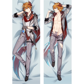 ปลอกหมอน พิมพ์ลาย Game Genshin Impact Tartaglia Dakimakura Male Otaku ขนาด 60x180 ซม. สําหรับกอดร่างกาย