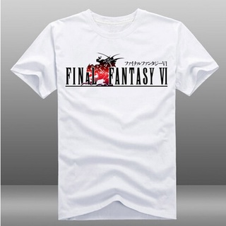 เสื้อยืดลําลอง แขนสั้น คอกลม ลายเกม Final Fantasy Vi Ff6 สีขาว