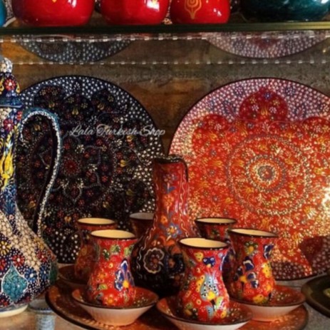 แก้วชาพร้อมจานรองเซ็ท-6-ชุด-สินค้า-handmade-จากตุรกี