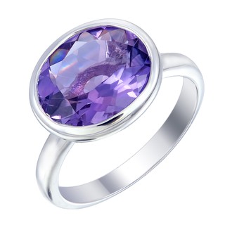 แหวนพลอยอเมทิสต์ เงิน 92.5 % ชุบโรเดียม Ring amethyst silver 92.5 % Rhodium plating