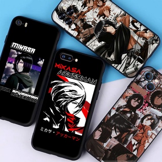 เคสโทรศัพท์ซิลิโคน ลาย Attack on Titan Mikasa Ackerman สําหรับ iPhone 5 5s SE 6 6s 7 8 X XS XR XS 11 Plus Pro Max LK14