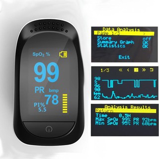 ❤️（A2） เครื่องวัดออกซิเจนในเลือด  วัดออกซิเจน วัดชีพจร Fingertip Pulse Oximeter อุปกรณ์ตรวจวัดชีพจร