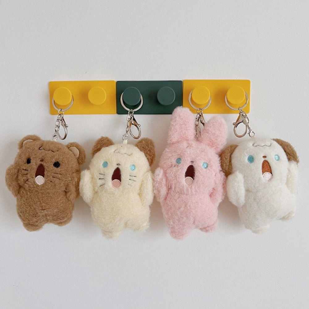 anemone-plush-pendant-keychain-cute-creative-shouting-dog-shouting-cat-shouting-rabbit-shouting-bear-backpack-charms