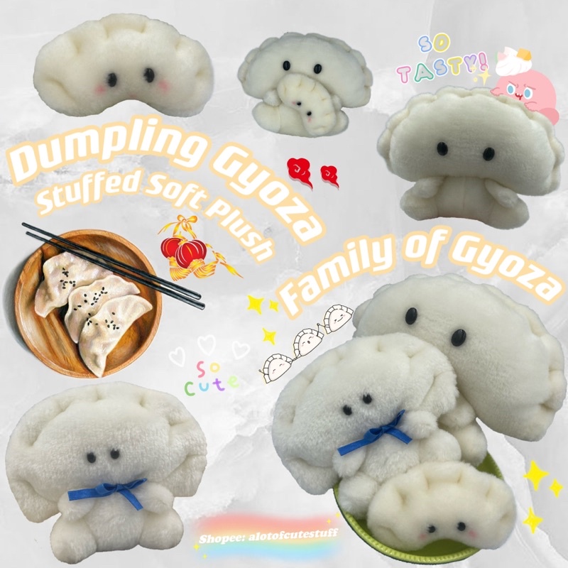 ตุ๊กตาน้องเกี๊ยว-ติ่มซำ-น่ารัก-หายาก-งานสะสม-dumpling-gyoza-suffed-soft-plush-งานอาหาร-ของกิน
