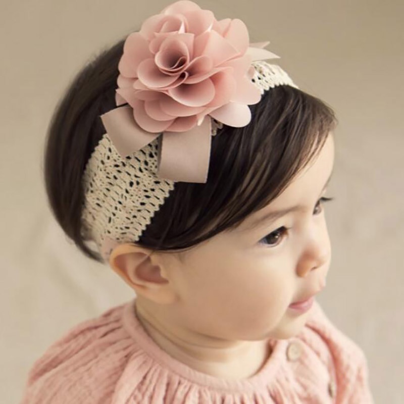 ที่คาดผมเด็กดอกไม้สาวสีชมพูริบบิ้นคาดผมสำหรับเด็กทารก-headbands