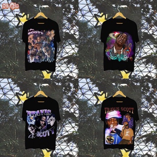 คอลูกเรือเสื้อยืดคอกลม21 สินค้าเดิม/เสื้อยืดโอเวอร์ไซส์/Rapper/Travis Scott^TS 2Pac/lightning⚡/ผ้าฝ้าย 100% Oversize SML