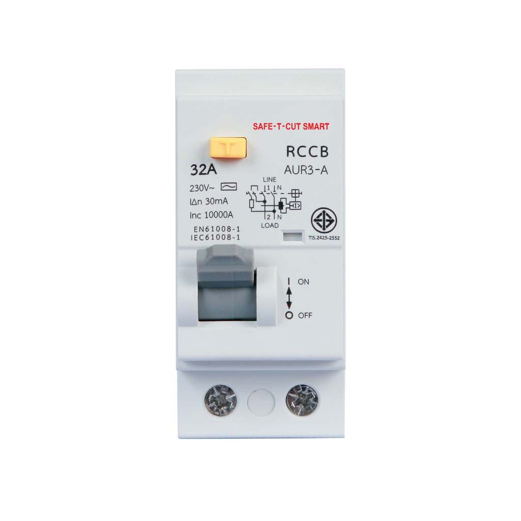 อุปกรณ์ RCCB 2P รุ่น AUR3-A (30mA) แบบ USA (ปลั๊กอิน) : เซฟทีคัท สมาร์ท ...