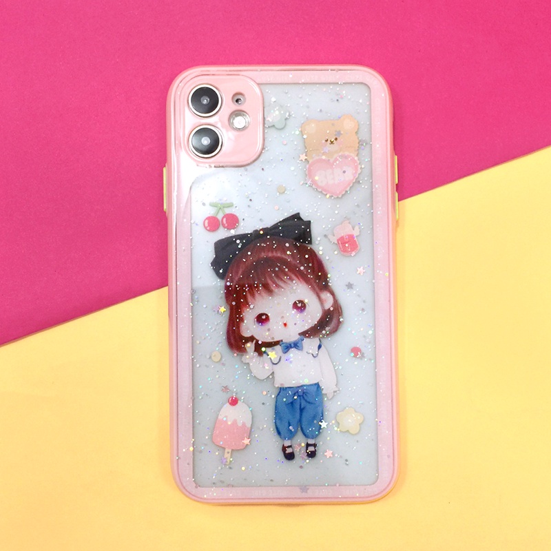 พร้อมส่ง-ixr-samsung-a12-a32-เคสขอบนิ่มใส-tpu-พิมพ์ลายกันรอยกล้อง-เคลือบเจลกากเพชร-เคสมือถือแฟชั่น