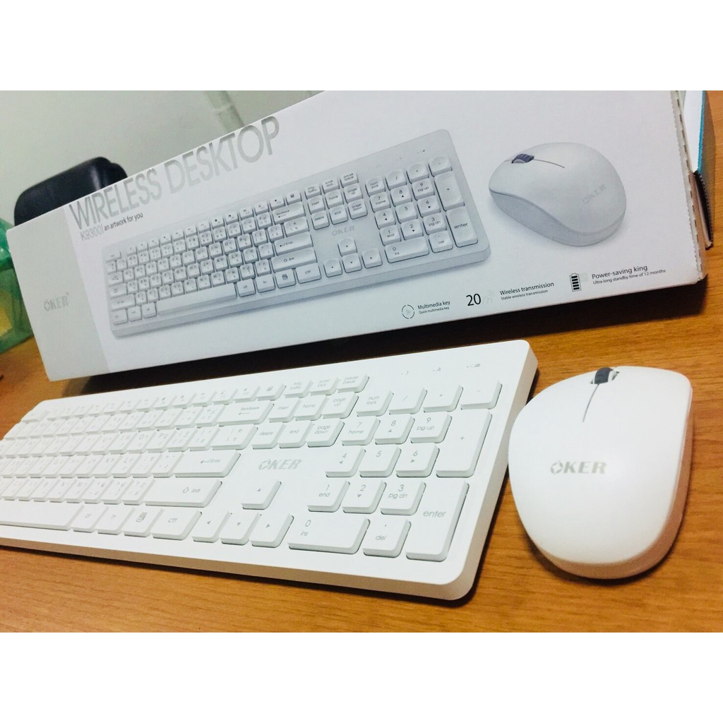 ภาพสินค้าOKER ชุดคีบอร์ดเมาส์ไร้สาย Wireless keyboard mouse Combo set รุ่น K9300/ik7500 จากร้าน umbrella_it บน Shopee ภาพที่ 4