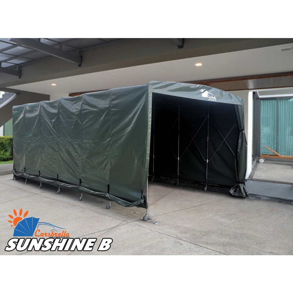 เต็นท์จอดรถสำเร็จรูป-carsbrella-รุ่น-super-sunshine-b-สูง235cm-สำหรับจอดรถขนาดใหญ่-รถยกสูง