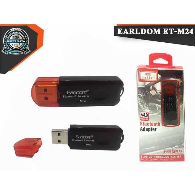 ภาพสินค้าEarldom ตัวรับสัญาณบลูทูธแบบ USB Earldom ET-M24 ไม่ต้องเสียบ AUX แท้100% จากร้าน tcfmobile บน Shopee ภาพที่ 2