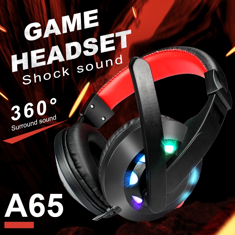 a3-a65-gaming-headset-หูฟังเกมมิ่ง-หูฟังสเตอริโอพร้อมไมโครโฟน-แบบครอบหัว-มีไมโครโฟน-หูฟังเกมมิ่ง-rgb
