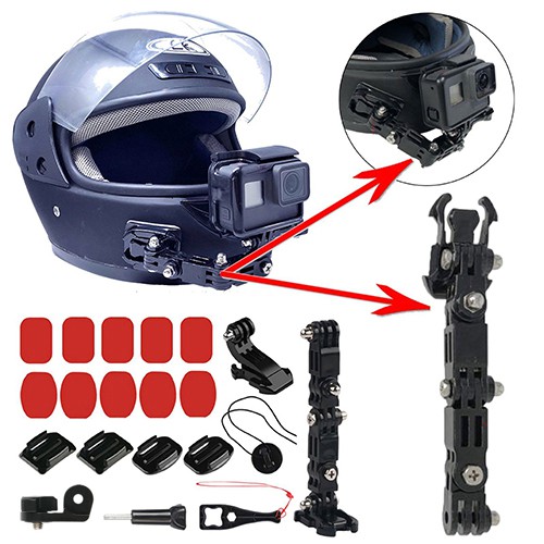 ภาพหน้าปกสินค้าHelmet Motorcycle Adjustment Base Mount 3M ชุดอุปกรณ์ ต่อกับหมวกกันน็อค ติดหมวก for GoPro / DJI l Action Camera