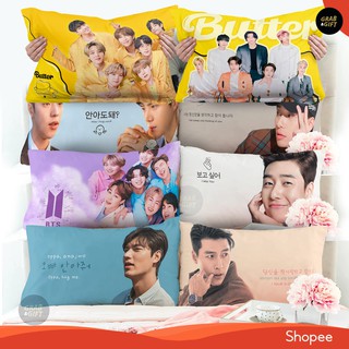 สินค้า ปลอกหมอน ลาย BTS BUTTER NCT Dream EXO Cha Eun Woo IU Joong Ki Hyun Bin Park Seo Joon ขนาด 65x45 ซม. สไตล์เกาหลี