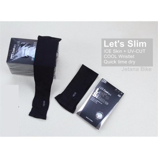 Jetana Lets slim ปลอกแขนกันแดด กันยูวี คลุมถึงมือ ใส่แล้วเย็น สำหรับกิจกรรมกลางแจ้ง กอล์ฟ จักรยาน (สีดำ)