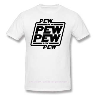 เสื้อยืดสีขาวผู้ชาย - เสื้อยืดสําหรับบุรุษ Pew Pew พิวพิวสินค้าพื้นฐานฮิปฮอปที