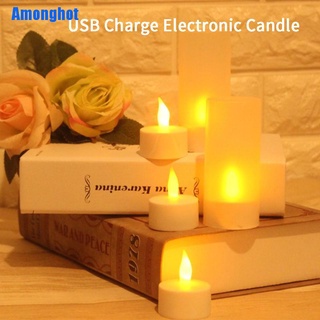 (Amonghot) โคมไฟ Led แบบชาร์จ Usb พร้อมแบตเตอรี่ไร้เปลวไฟ