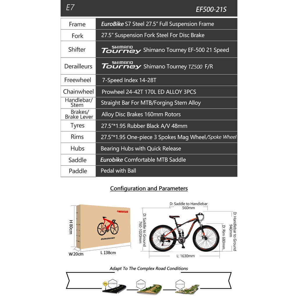 จักรยานเสือภูเขาสองโช๊ค-eurobike-s7-275sp-full-suspension-mountain-bike-21-speed-bicycle-27-5