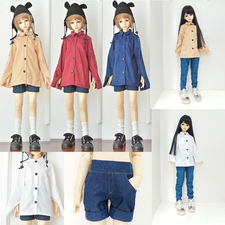 BJD doll clothes 1/6 points shirt denim shorts long-sleeved Locke jacket 1/3 SD dolls Accessories girl toys