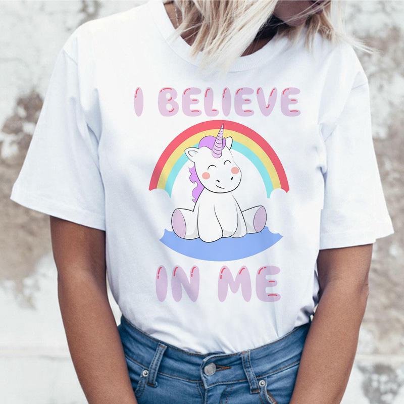 unicorn blouse tops เสื้อยืดหลวมๆ แฟชั่น คอกลม เสื้อยืด T-Shirt Hot Summer Tshirt style Plus T punk womens male