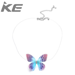 Japanese and Korean Jewelry Simple Tulle Feather Butterfly Invisible Fishing Line Short Neckla