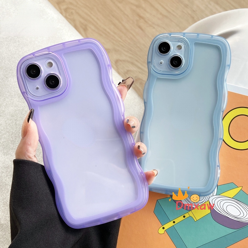 เคสโทรศัพท์มือถือ-ซิลิโคนนิ่ม-แบบใส-กันกระแทก-ลายคลื่นหยิกน่ารัก-หรูหรา-สําหรับ-oppo-reno-8-7-6-5-4-pro-5g