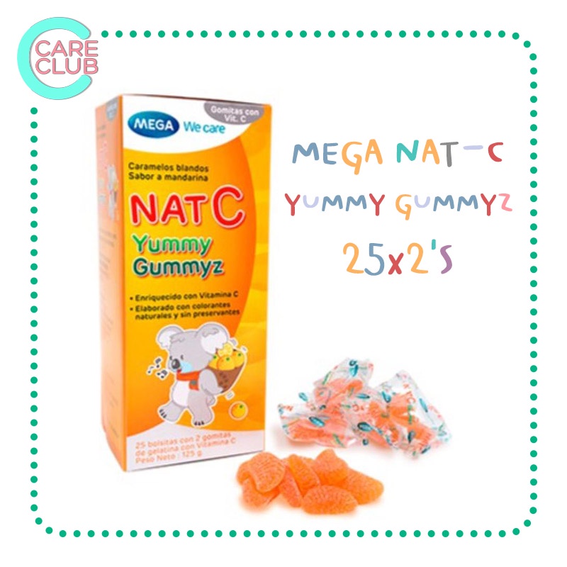 mega-we-care-nat-c-yummy-gummyz-25x2s-เมก้า-แนทซี-กัมมี่-25-ห่อ-2เม็ด-วิตามินซีเยลลี่-สำหรับเด็ก