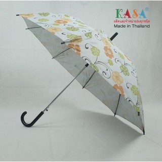 สินค้า ร่มสปริง รหัส2204-1 22นิ้ว โครงเหล็ก ลายดอก แข็งแรง ป้องกันUV ร่มกันแดด กันฝน ผลิตในไทย Umbrella