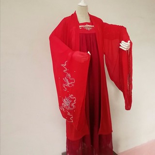 🔥Hot sale~ [Mu Xian - เสื้อเชิ้ตแขนใหญ่] Originalถูก Hanfu หญิงชุดสองชิ้นหน้าอกเต็มกระโปรงปักหนัก