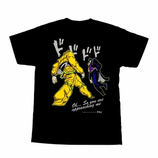 เสื้อยืดอินเทรนด์ผู้ชายอินเทรนด์ผู้หญิงเสื้อยืด พิมพ์ลายอนิเมะ Jojo Bizzare Adventure Kuruu Jojo Ora Tee สําหรับผู้ชายS-