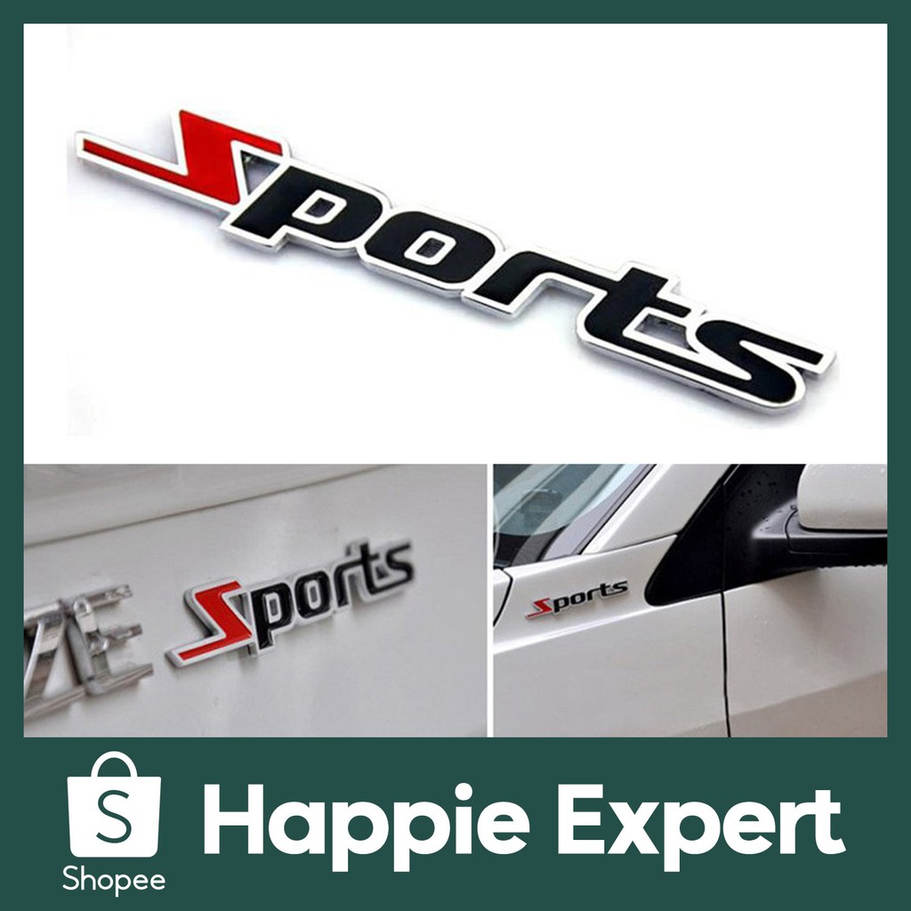 ราคาและรีวิวhappie สติกเกอร์ Sports ชุบโครเมี่ยมโลหะ 3D สําหรับติดตกแต่งรถยนต์