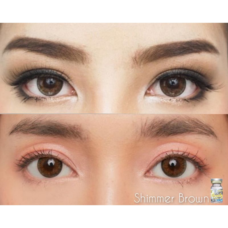 ภาพสินค้าคอนแทคเลนส์ Shimmer Brown ชิมเมอร์-น้ำตาล (Beautylens)เลนส์อั้มค่าอมน้ำ55% สายตา 50-1000 จากร้าน beautylenscontactlens บน Shopee ภาพที่ 2
