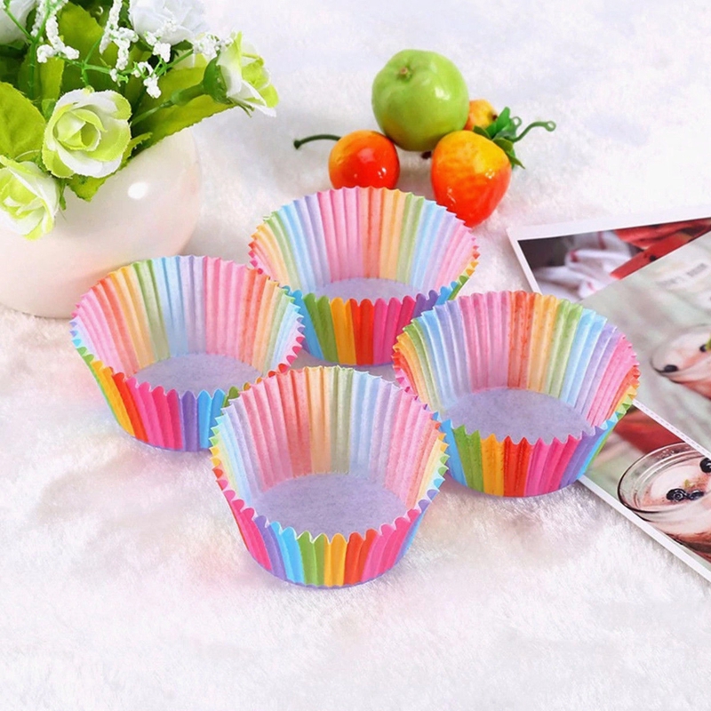 กระดาษถ้วยเค้ก-สีรุ้ง-สำหรับขนม-1-เซ็ต-100-ชิ้น