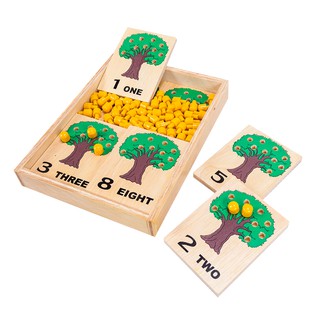 0428 ต้นไม้ทดสอบเลข ของเล่นไม้, ของเล่นไม้, ของเล่นเสริมพัฒนาการ, ของเล่นเด็กอนุบาล, สื่อการสอนเด็กอนุบาล