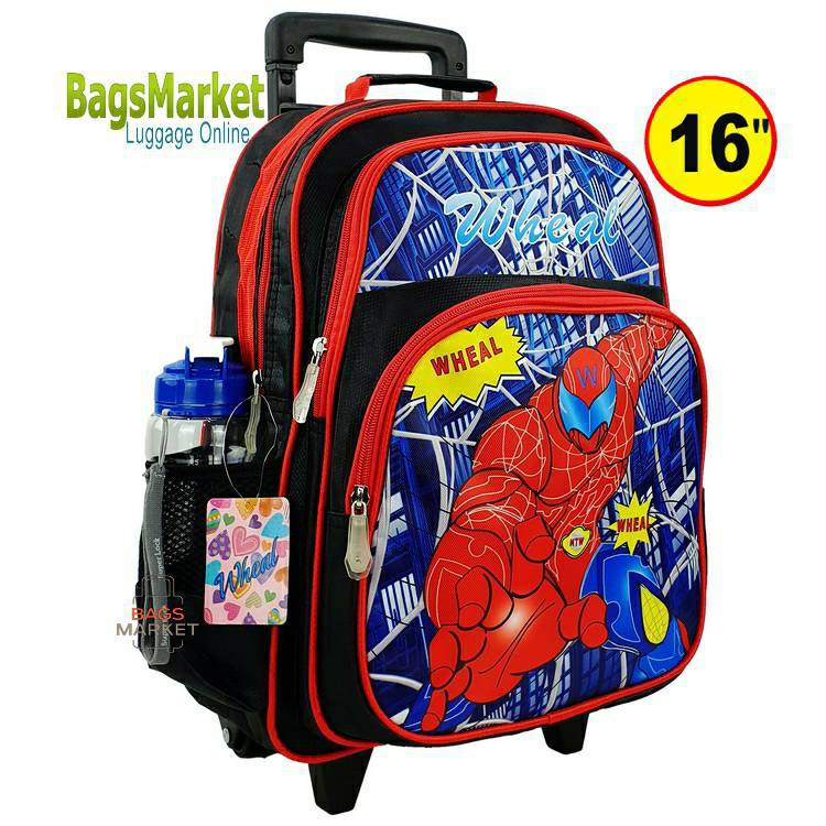 8586shop-kids-luggage-16-ขนาดใหญ่-l-wheal-กระเป๋าเป้มีล้อลากสำหรับเด็ก-กระเป๋านักเรียน-รุ่น-spiderman