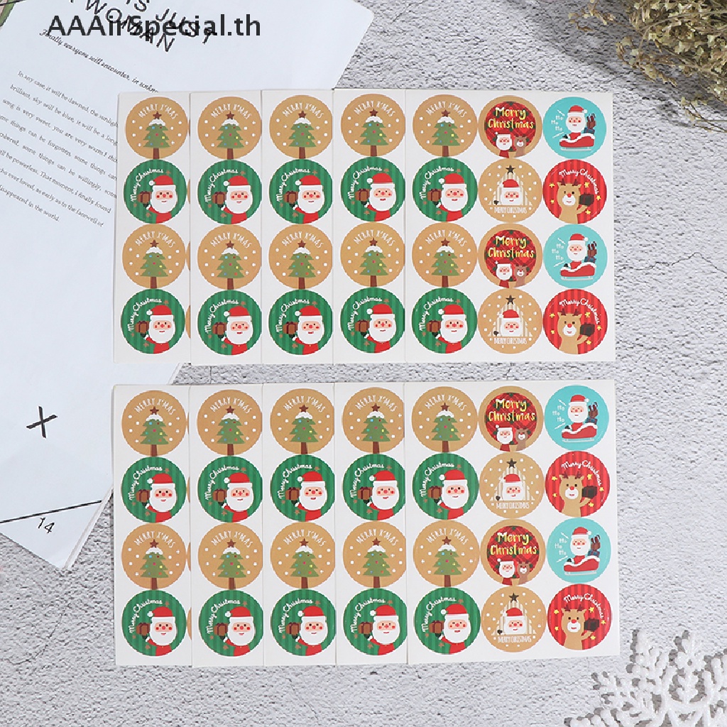 aaairspecial-สติกเกอร์ฉลาก-ทรงกลม-ลาย-merry-christmas-สําหรับติดบรรจุภัณฑ์-120-ชิ้น