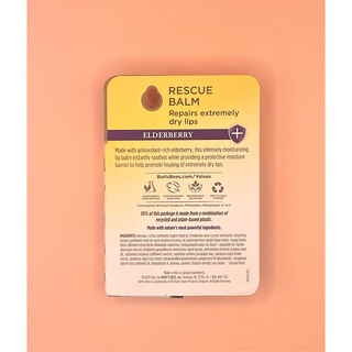 ภาพขนาดย่อของภาพหน้าปกสินค้าใหม่ล่าสุด  Exp.2026 Burt's Bees Rescue Balm Elderberry 0.15 oz (4.25 g) จากร้าน bobbycos.shop บน Shopee ภาพที่ 2