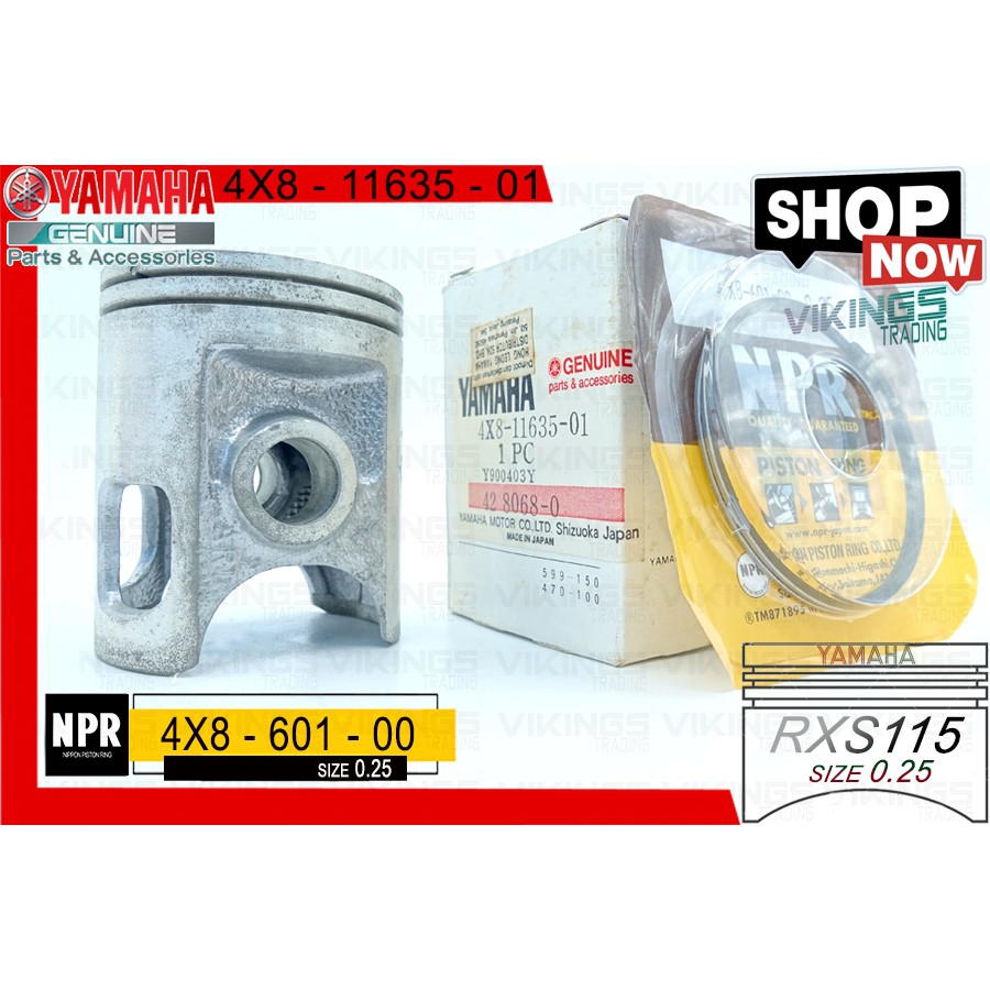 RXS RXS115 JAPAN YAMAHA ลูกสูบแท้ RXS 115 0.25 + JAPAN NPR ชุดแหวนรถ ...