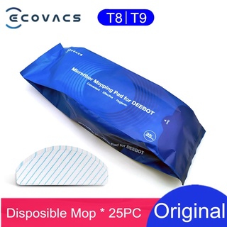 ราคาของแท้ Original Ecovacs Deebot T8/T9 ผ้าม็อบไมโครไฟเบอร์แบบใช้แล้วทิ้ง Disposable Microfiber Mop Rags for Ecovacs Accessories