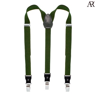 ANGELINO RUFOLO Suspenders(สายเอี๊ยม) 2CM. รูปทรงYแบบปรับความยาวได้ ดีไซน์ Beehive สีเขียว/สีฟ้าหม่น/สีเทาเข้ม/สีน้ำตาล