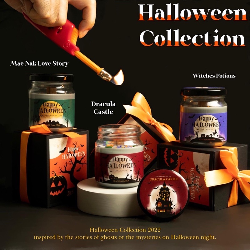 New! Halloween Collection 2022 soywax candles 150ml. Shopee Thailand