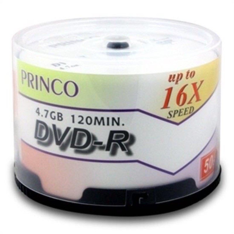 แผ่นดีวีดี-dvd-r-4-7gb-16x-ยี่ห้อ-princo-ของแท้-50-แผ่น