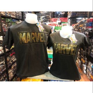 เสื้อยืดมาร์เวล MARVEL-841 สกรีนทอง สีเทาดิน