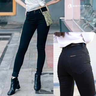 ABnormal Jeans กางเกงยีนส์ผู้หญิง กางเกงยีนส์ยืดผู้หญิง สีดำ ยีนส์ใส่ทำงาน : รหัส W227