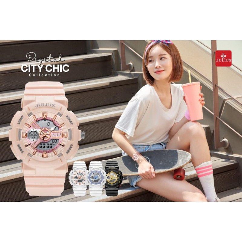 ภาพหน้าปกสินค้าJulius นาฬิกาแฟชั่นเกาหลีของแท้ % ประกันศูนย์ไทย นาฬิกาข้อมือผู้หญิง สายซิลิโคน รุ่น Ja-1276 จากร้าน zonewatchtime บน Shopee