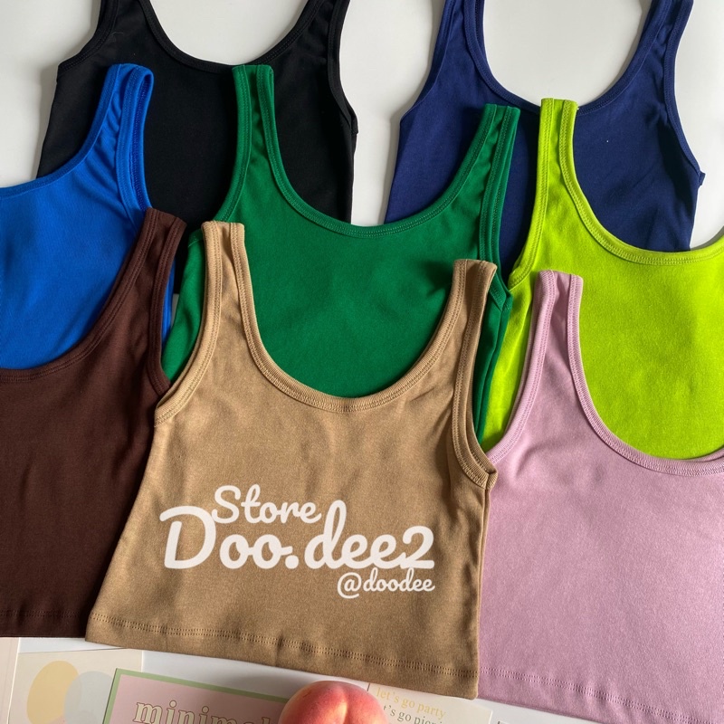 doodee2-เสื้อกล้ามผ้าคอตตอนโชว์เอวสไตล์สายฝอ