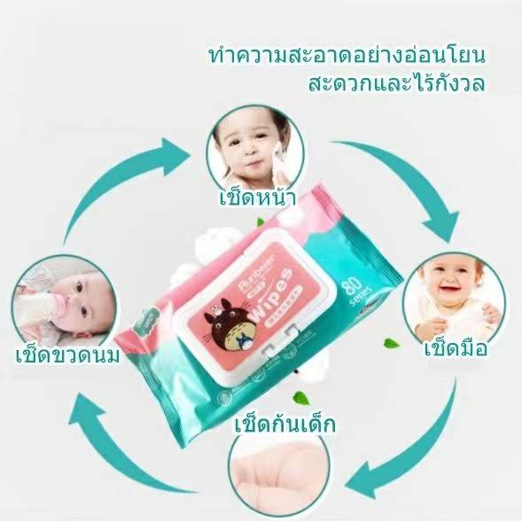 ภาพสินค้าBaby Wipes ทิชชู่เปียกเด็ก ทิชชู่เปียกทำความสะอาด พร้อมส่ง ราคาถูก น้ำเต็มๆแผ่น จากร้าน jzhouxue บน Shopee ภาพที่ 3