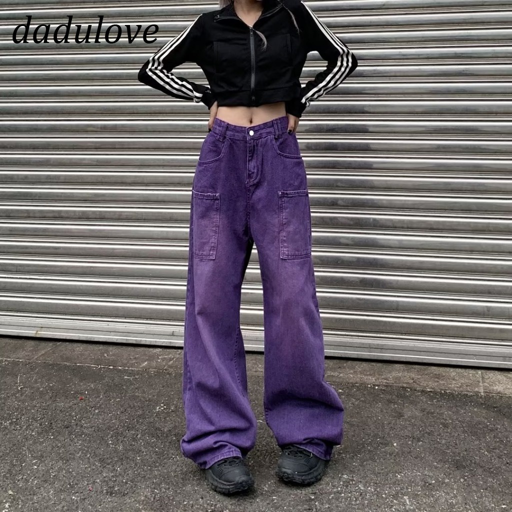 dadulove-new-ins-korean-version-of-purple-jeans-gradient-loose-high-waist-wide-leg-pants-fashion-womens-clothing
